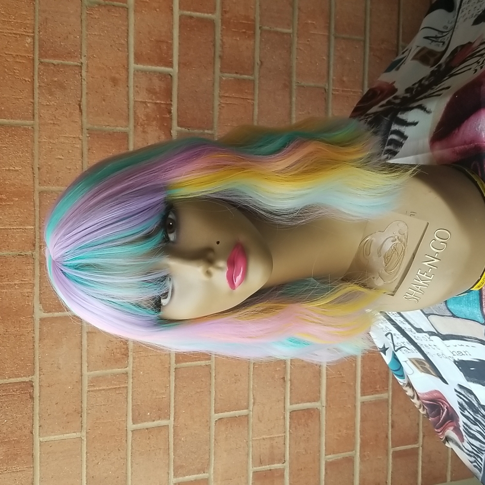 SHORT WAVY PASTEL RAINBOW BOB